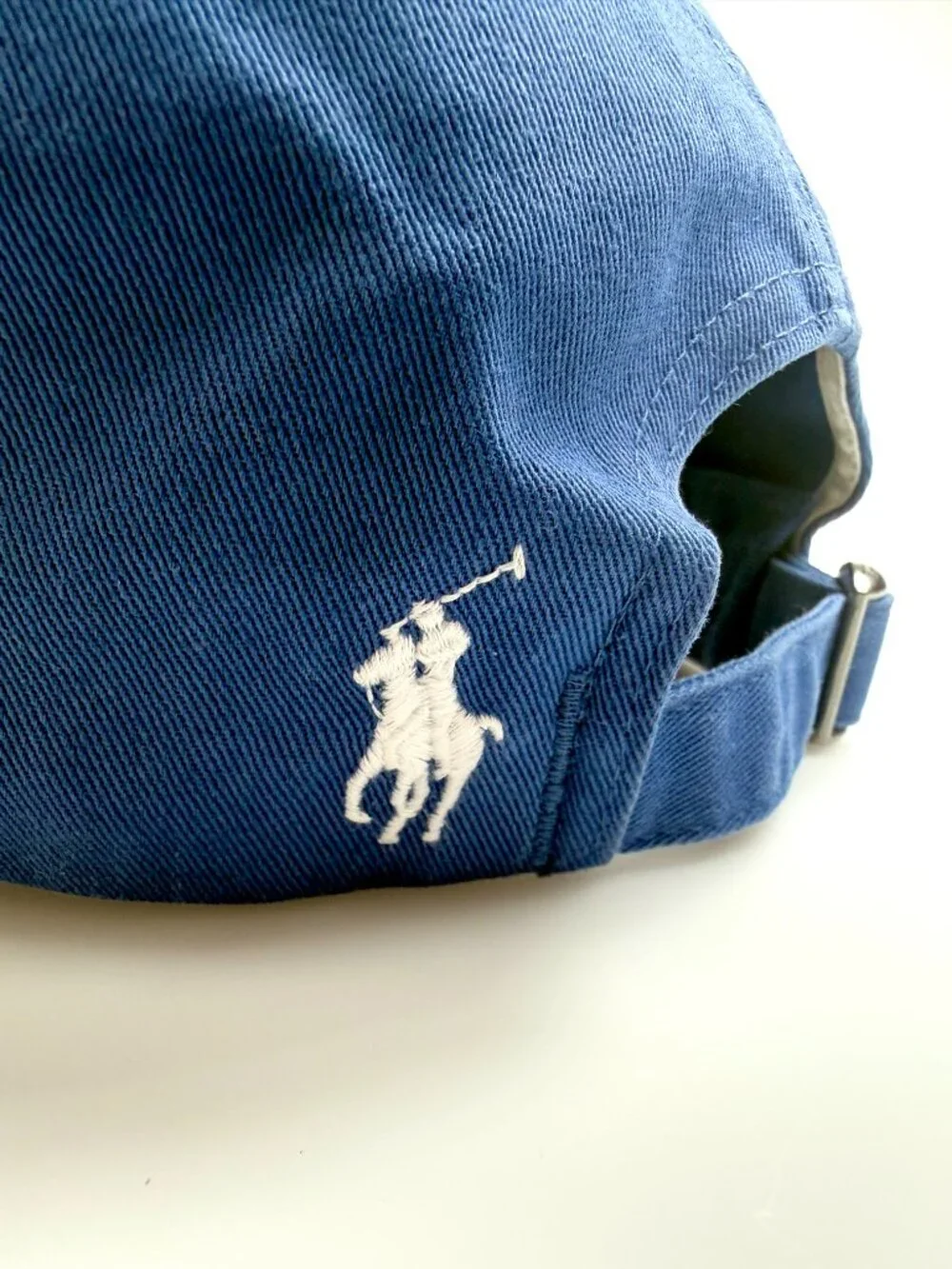 NWT POLO RALPH LAUREN EARTH BLUE SPELL OUT COTTON TWILL HAT